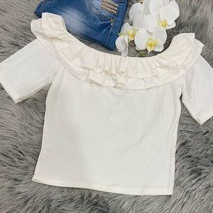 Yvory white short top zise S spandex 20%